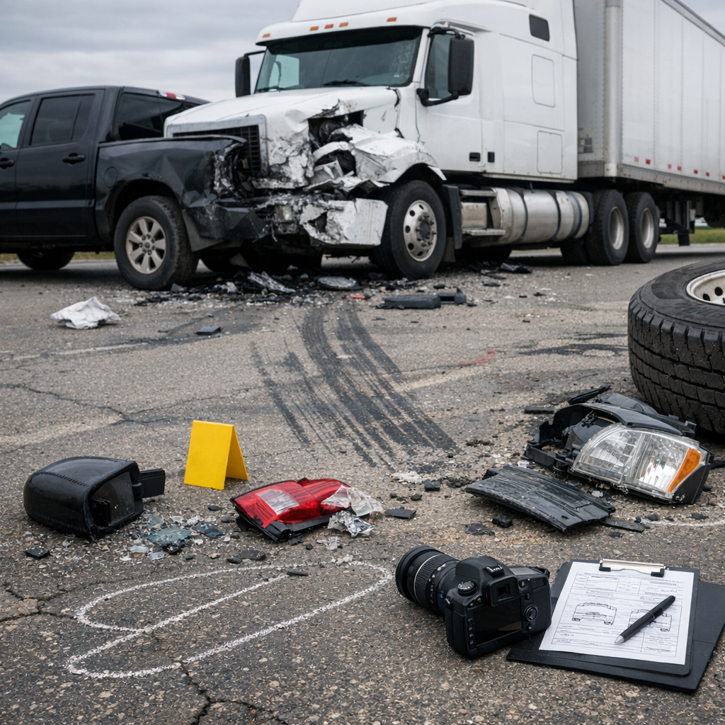 Illustration of Common Truck Collision Evidence