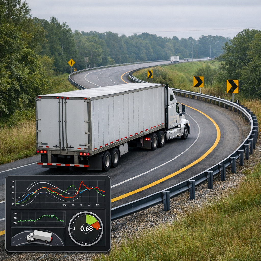 cornering data truck illustration for Mastering the Art of Truck Cornering Data